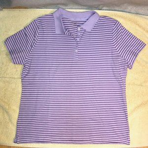 Laura Scott Polo, Purple Striped, XL Petite, NWT!
